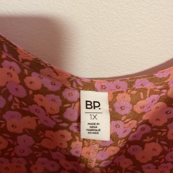 NWT BP Dress 1X Pink Floral Purple Button Front Tank Skater Grunge Babydoll - Picture 5 of 13